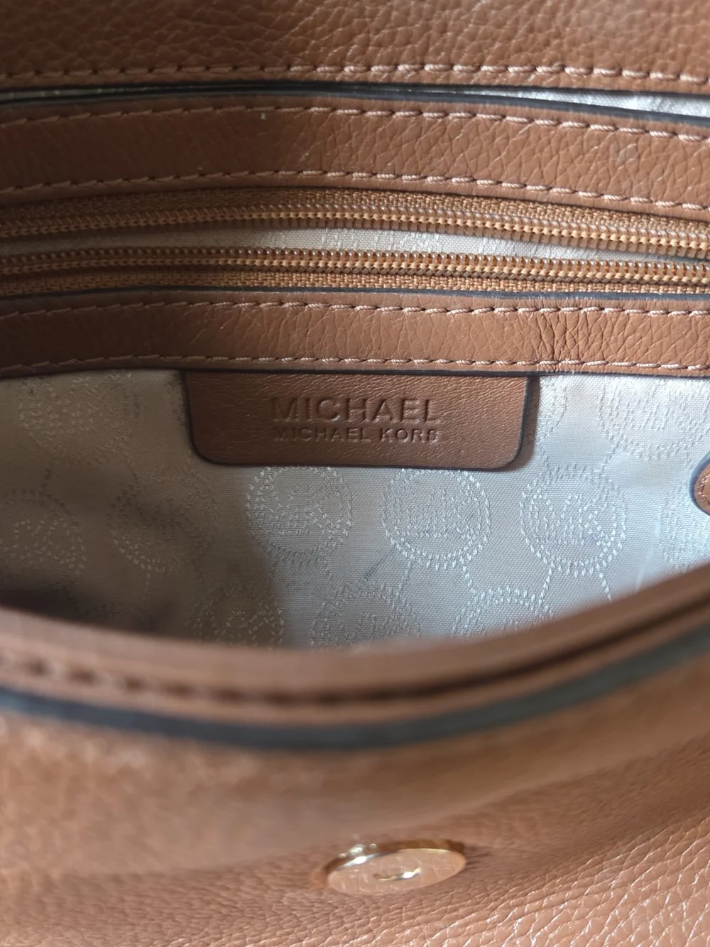 Michael Kors Tan Leather Shoulder Bag with Tassel